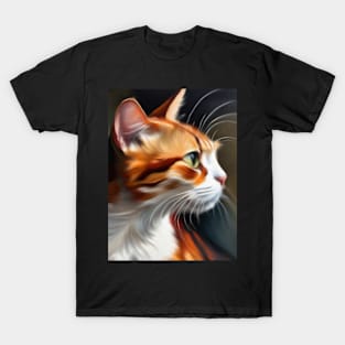 Beautiful Orange Cat Oil Painting T-Shirt